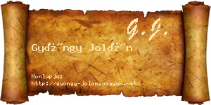 Gyöngy Jolán névjegykártya